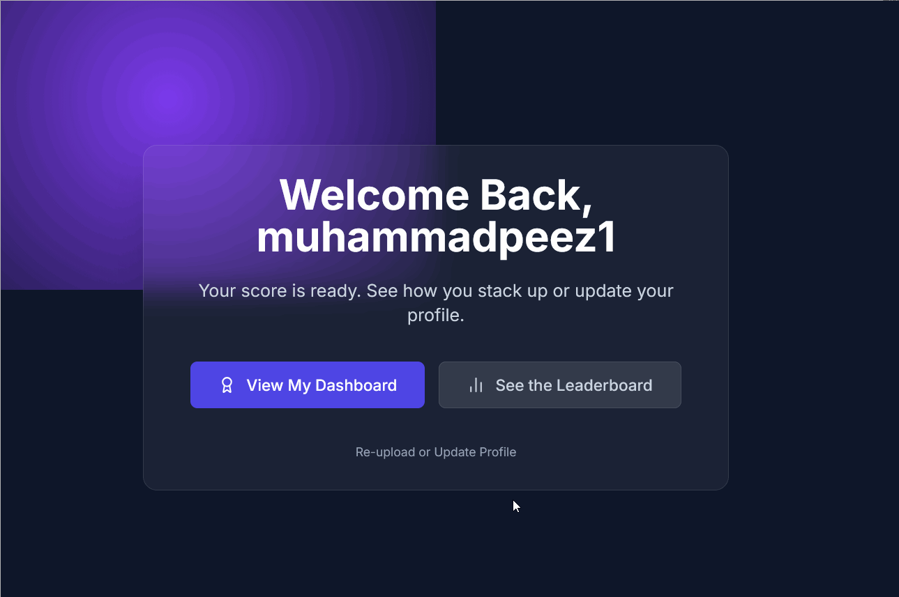 Animation of the GradPipe 'Showoff' AI Leaderboard for student talent